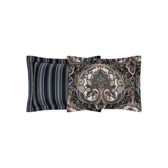 Isabella Fairfield Comforter Set 6PC Twin Comforter and Sheets Navy Damask $100 - Picture 7 of 8